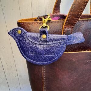 COBALT Portland Leather Blue Mockingbird Pouch Purse Charm FAST SHIP NEW!